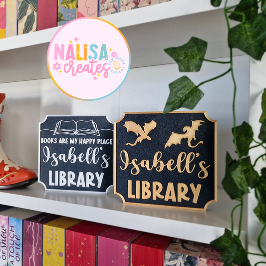 Library Sign – Deko fürs Bücherregal | 3D-Druck