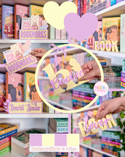 Butteryellow & Lilac Set | Deko fürs Bücherregal | 3D-Druck