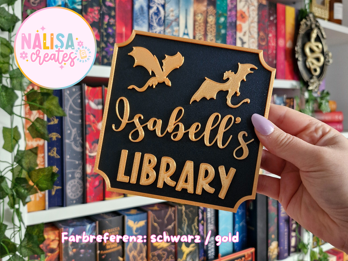 Library Sign – Deko fürs Bücherregal | 3D-Druck