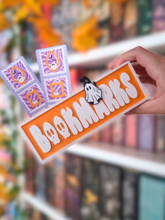 Lesezeichenhalter - Spooky Season | Deko fürs Bücherregal | Aufbewahrung Lesezeichen | 3D-Druck