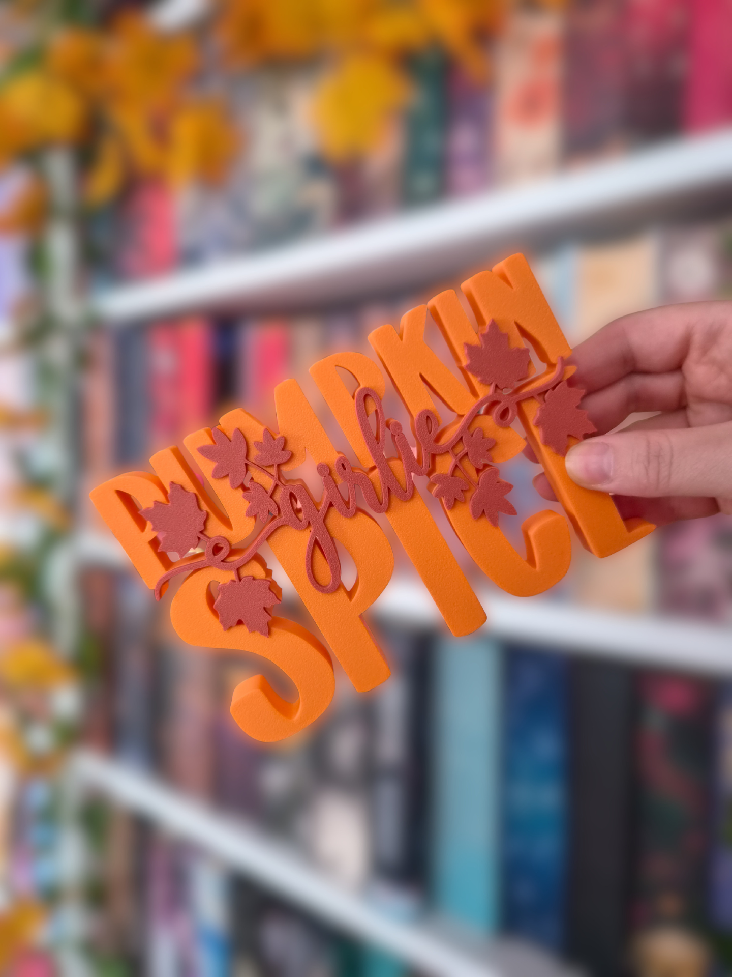 Pumpkin Spice Girlie Schriftzug | Deko fürs Bücherregal | 3D-Druck