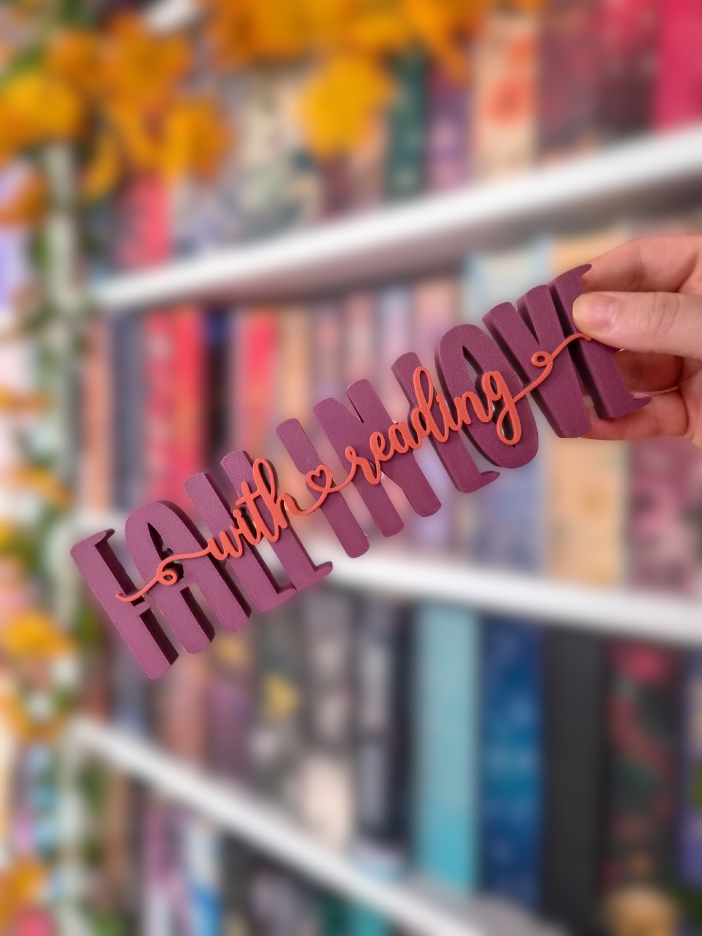 Fall in love with reading Schriftzug | Deko fürs Bücherregal | 3D-Druck