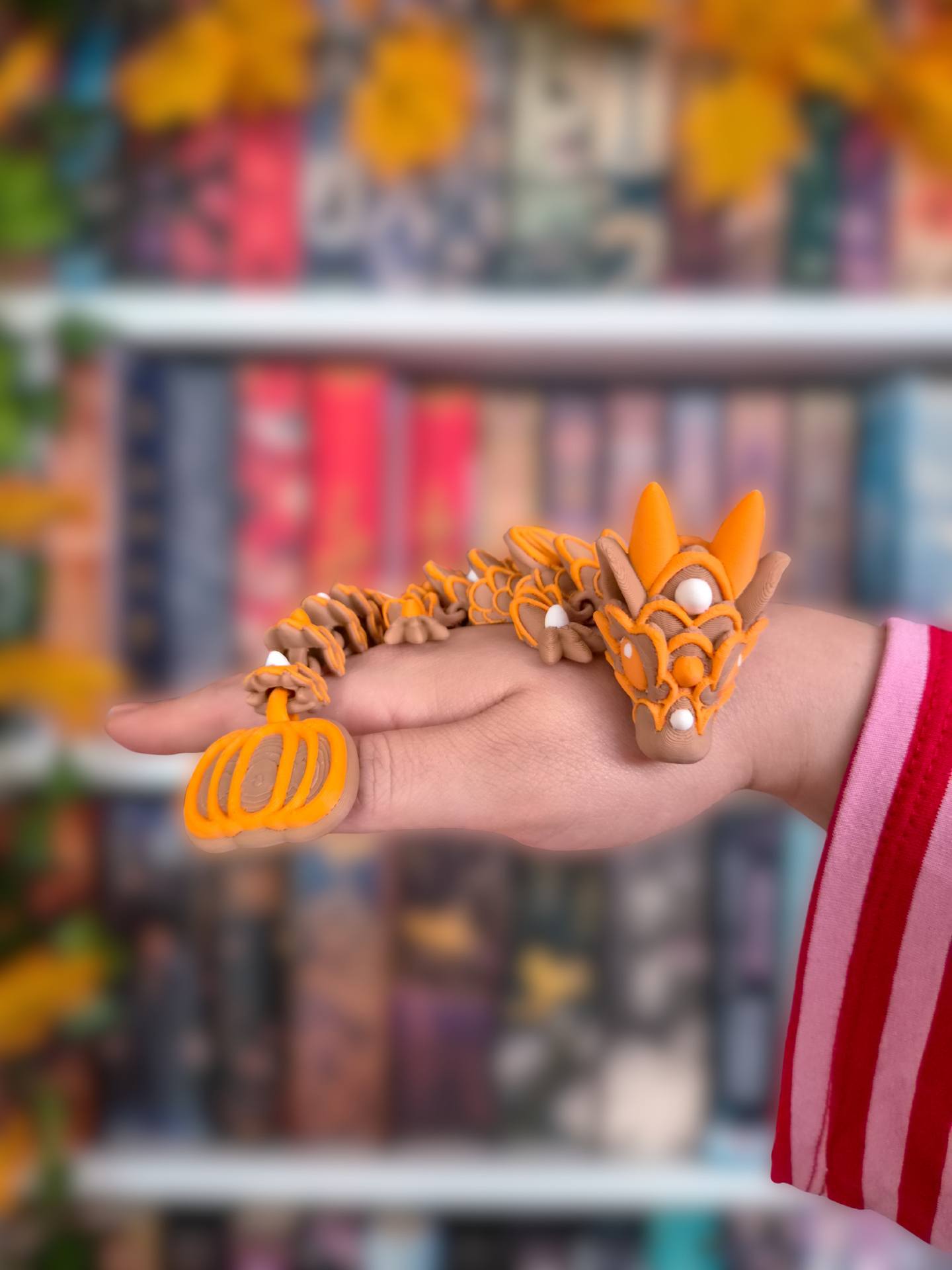 Dragon 'Pumpkin' | Deko fürs Bücherregal | 3D-Druck