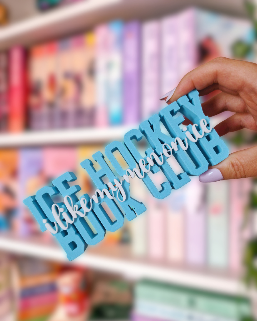 Ice Hockey Book Club – Schriftzug | Ice Hockey Romance | Deko fürs Bücherregal | 3D-Druck