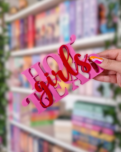 Hot Girls Read – Schriftzug | Deko fürs Bücherregal | 3D-Druck