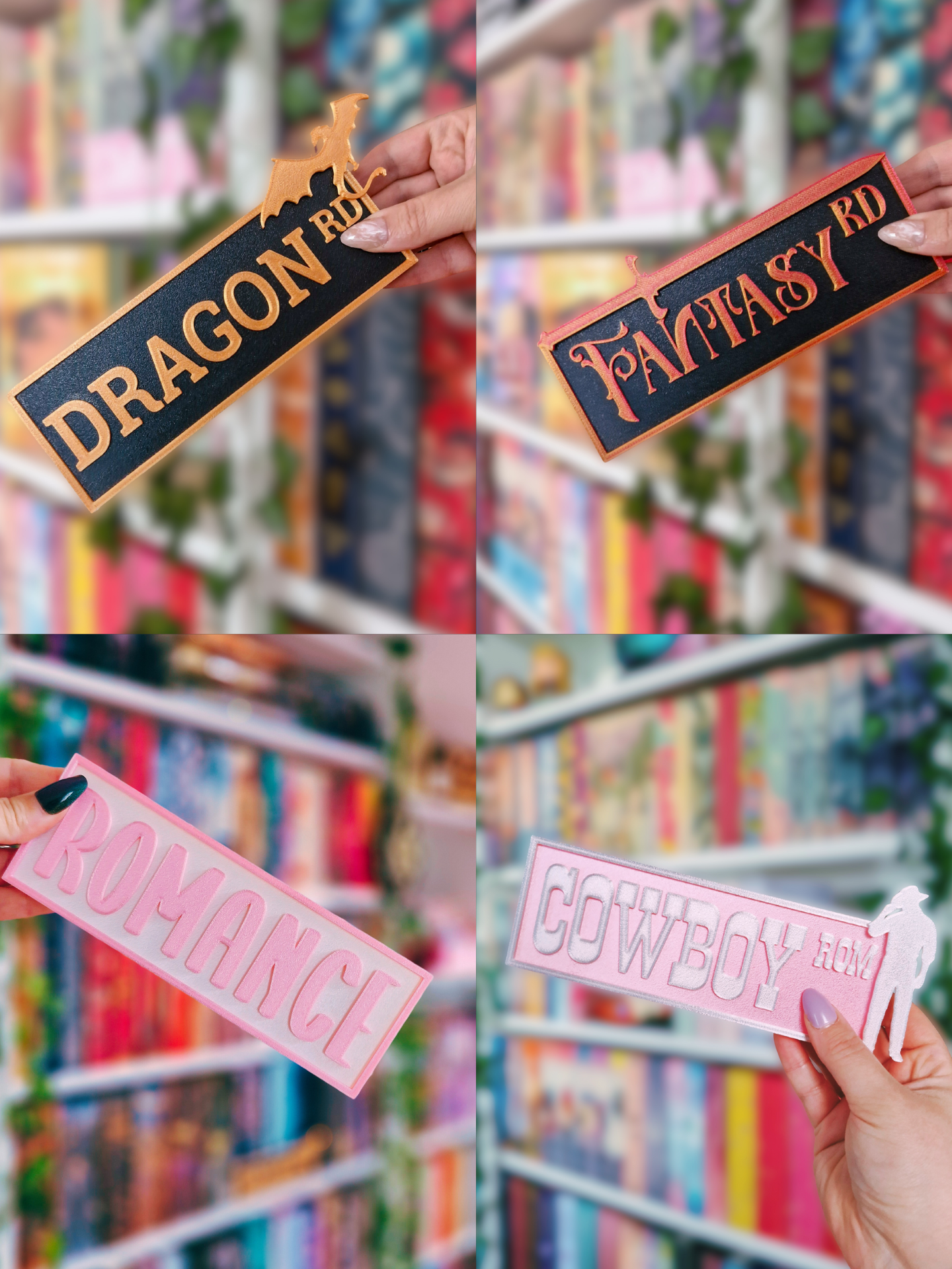 Bookish Street Signs | Deko fürs Bücherregal | 3D-Druck