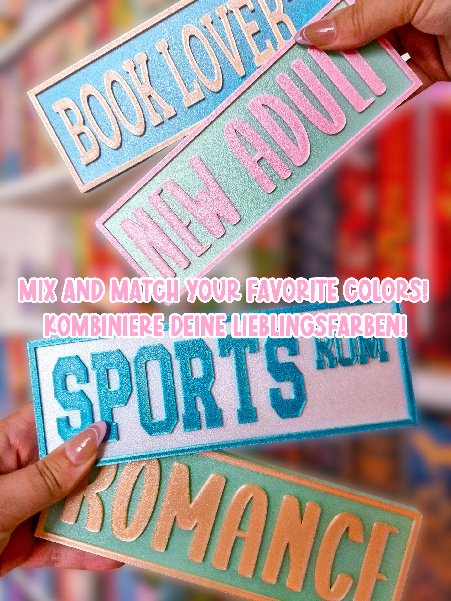 Bookish Street Signs | Deko fürs Bücherregal | 3D-Druck