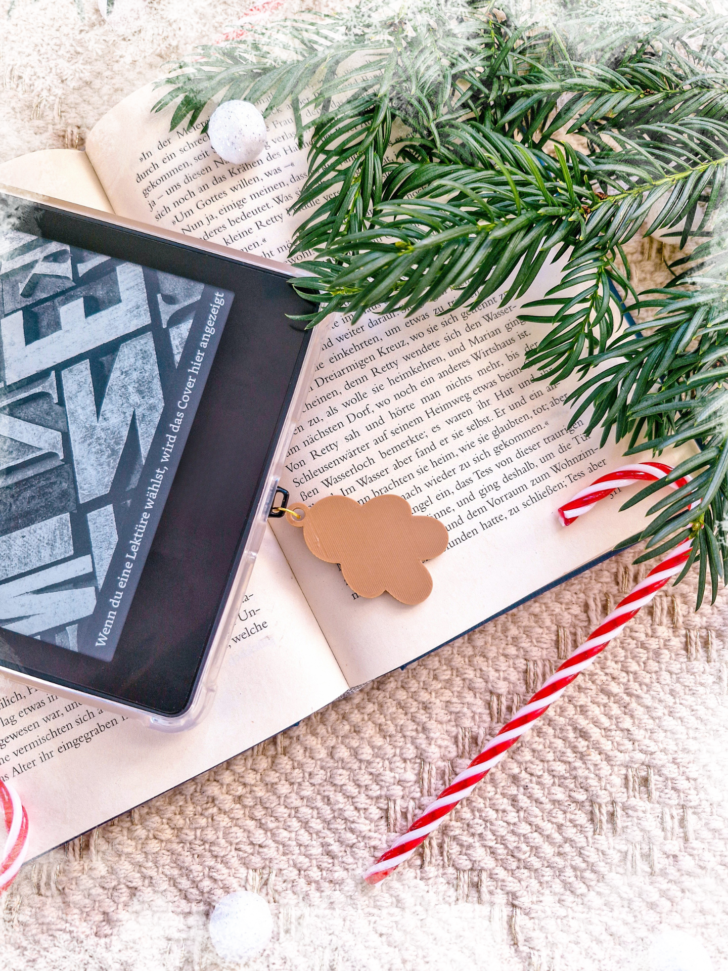 Charm-Anhänger für Ebook-Reader | 3D Druck Gingerbread Man | Kindle Accessoire