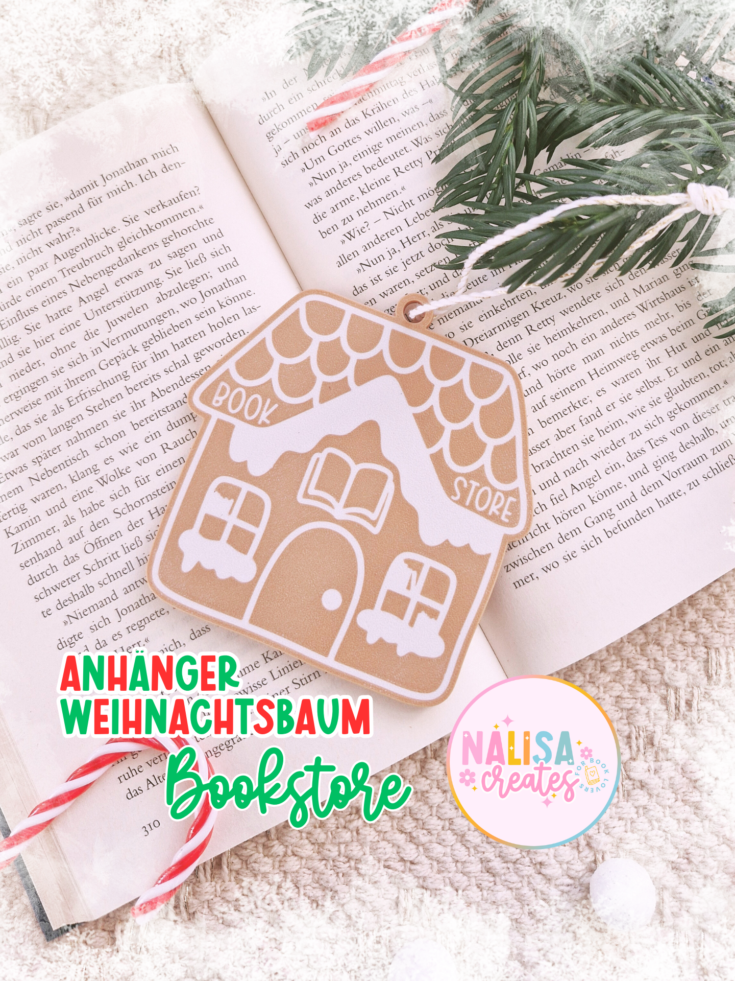 Anhänger Weihnachtsbaum Bookstore | 3D Druck | Deko Weihnachten | Weihnachtsbaumschmuck
