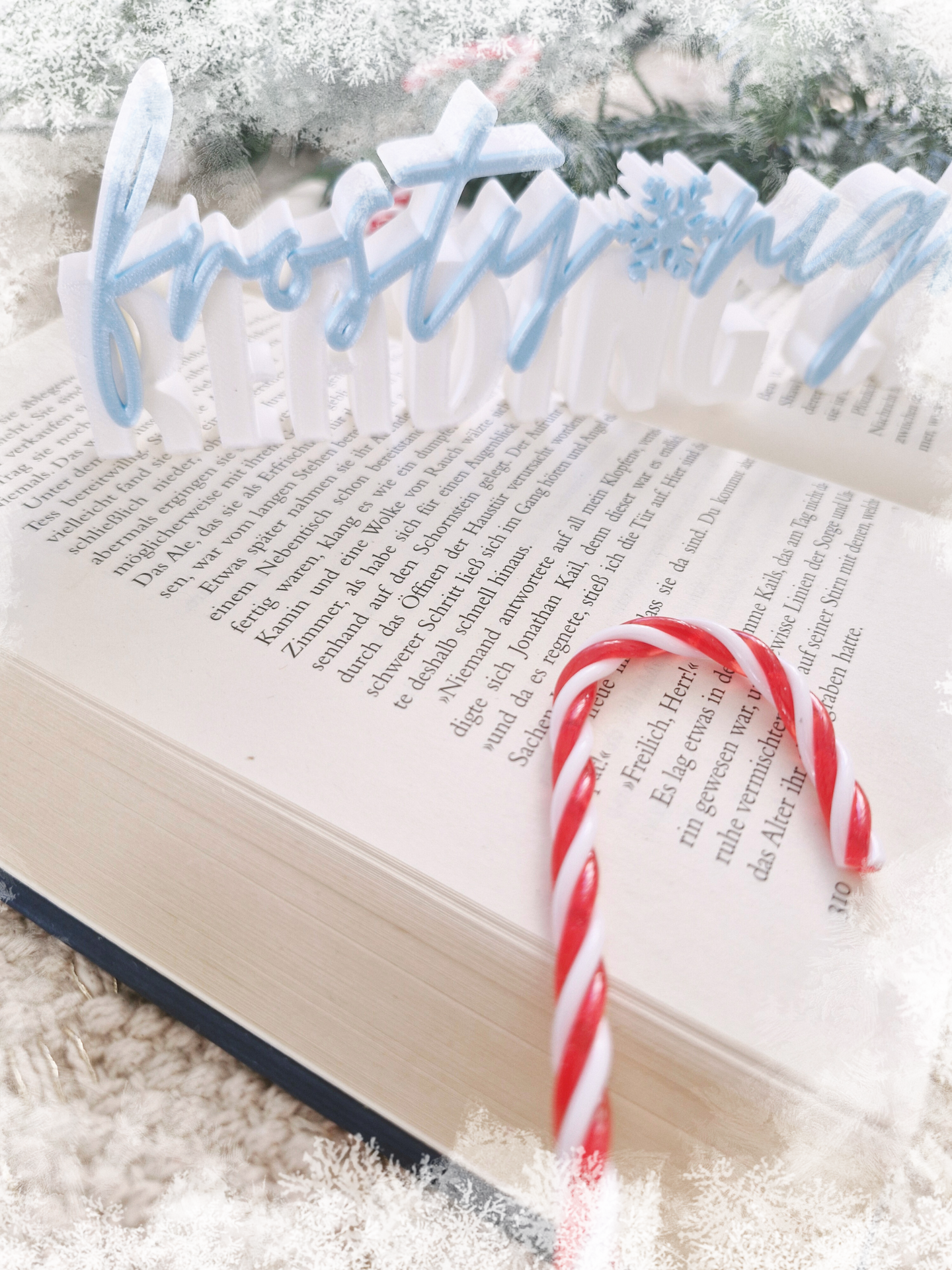 Frosty Nights Reading Club Aufsteller | Deko fürs Bücherregal | 3D-Druck Deko | Weihnachten