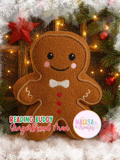 Reading Buddy | Kissen Gingerbread Man | Dekoration Weihnachten | Kissen in Lebkuchenform