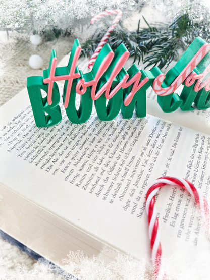 Holly Jolly Book Club Aufsteller | Deko fürs Bücherregal | 3D-Druck | Deko Weihnachten
