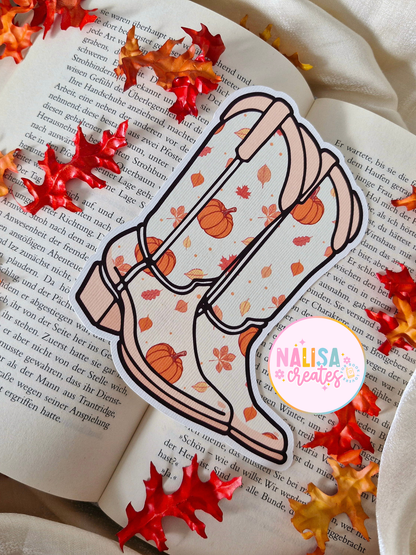 Lesezeichen Autumn Cowboy Boots | Herbst Lesezeichen