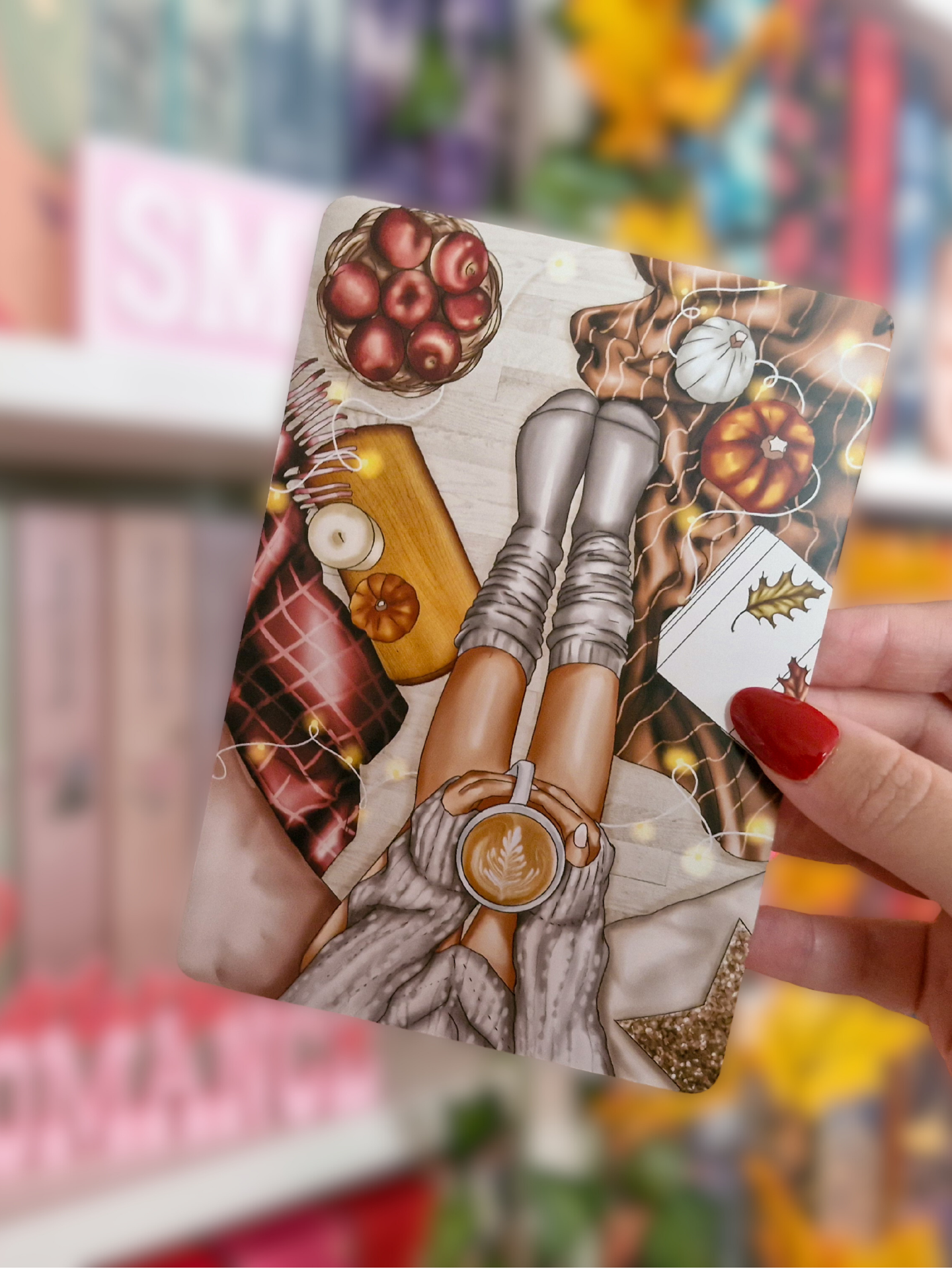 Lesezeichen / Print Fall In Love With Reading | Herbst Lesezeichen | Herbst Print A6