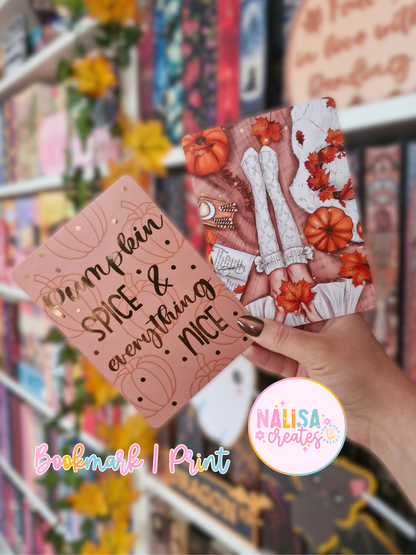 Lesezeichen / Print Pumpkin Spice | Herbst Lesezeichen | Herbst Print A6