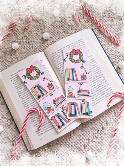 Lesezeichen Christmas bookshelf | Lesezeichen Winter & Weihnachten