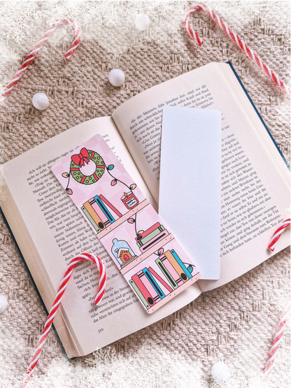 Lesezeichen Christmas bookshelf | Lesezeichen Winter & Weihnachten