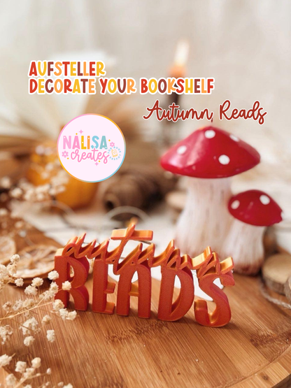 Autumn Reads Schriftzug | Deko fürs Bücherregal | 3D-Druck