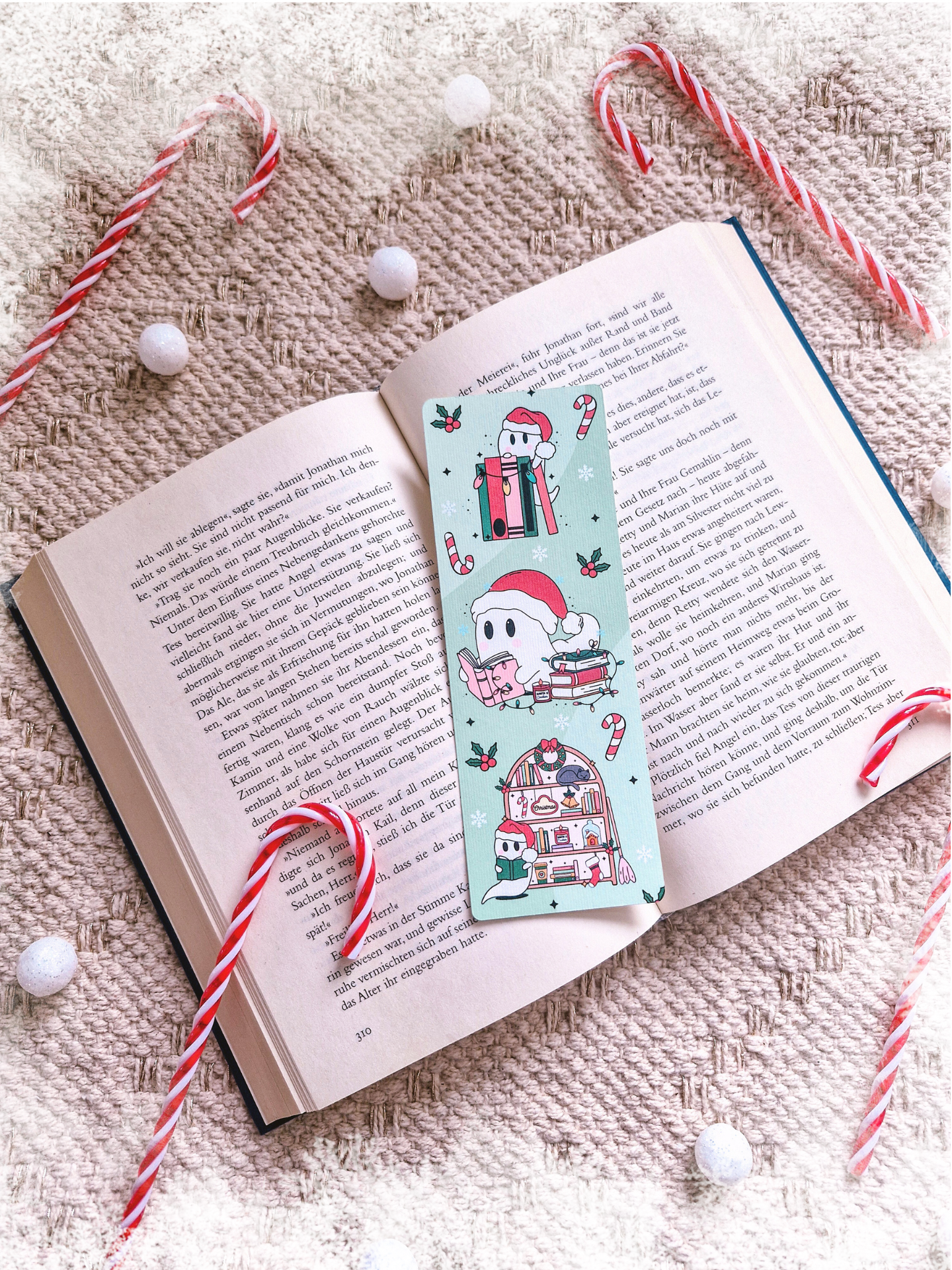 Lesezeichen Cute Christmas Ghost | Lesezeichen Winter & Weihnachten