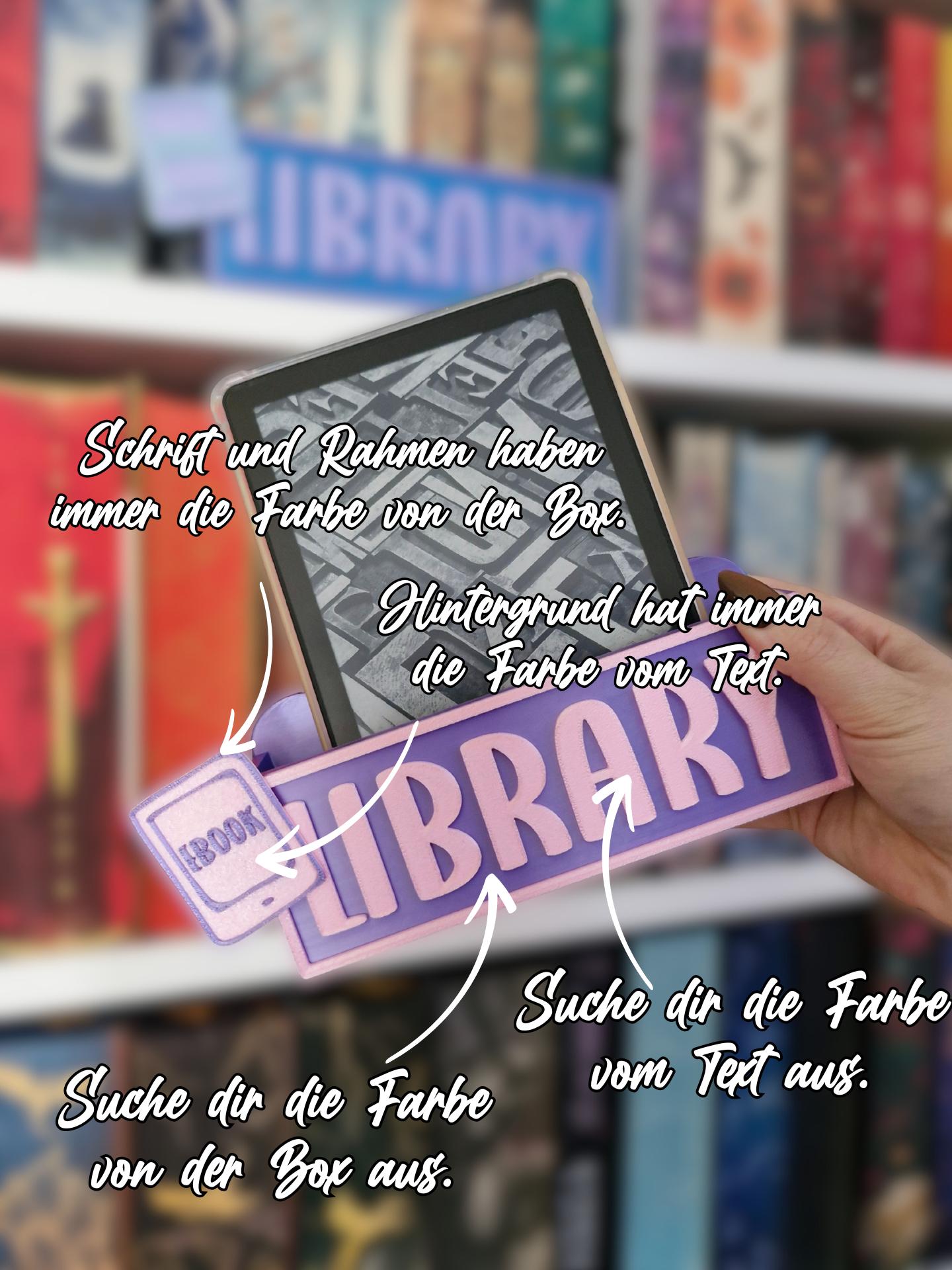 E-Reader Halterung – Deko fürs Bücherregal | 3D-Druck