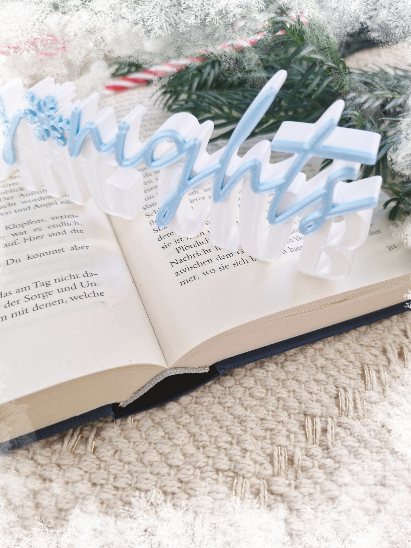 Frosty Nights Reading Club Aufsteller | Deko fürs Bücherregal | 3D-Druck Deko | Weihnachten