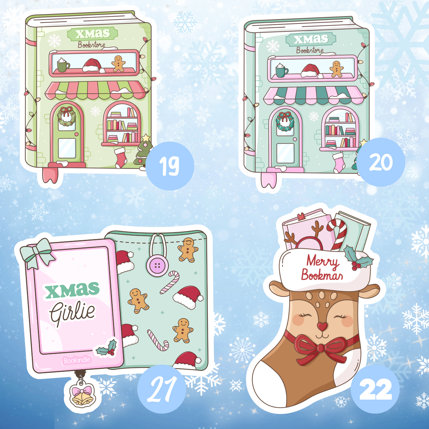 Winter Sticker | Create your own Sticker Bundle | Vinyl Sticker  | Stickers for book journal, notebook, e-reader and laptop
