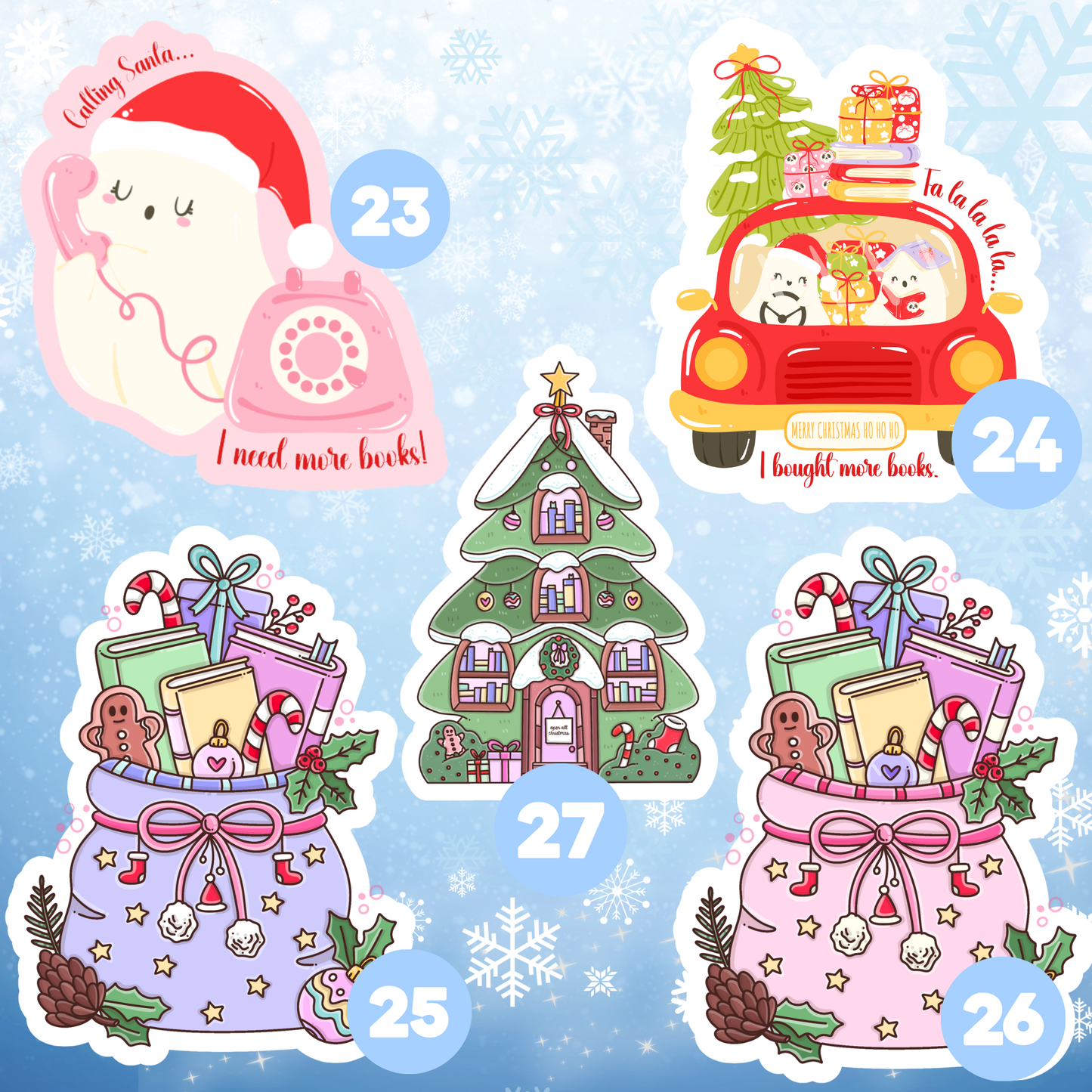 Winter Sticker | Create your own Sticker Bundle | Vinyl Sticker  | Stickers for book journal, notebook, e-reader and laptop