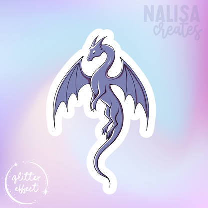 Dragon 'Nyxa' | Vinyl Sticker mit Glitzereffekt  | Stickers for book journal, notebook, e-reader and laptop