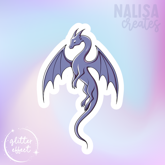 Dragon 'Nyxa' | Vinyl Sticker mit Glitzereffekt  | Stickers for book journal, notebook, e-reader and laptop