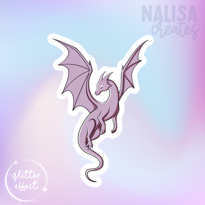 Dragon 'Lunar' | Vinyl Sticker mit Glitzereffekt  | Stickers for book journal, notebook, e-reader and laptop