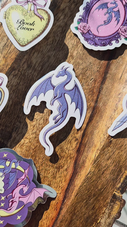 Moonbound Wings Sticker - Set | Vinyl Sticker mit Glitzereffekt | Stickers for book journal, notebook, e-reader and laptop